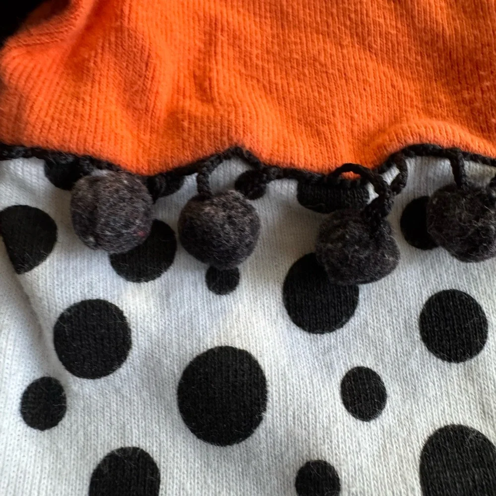 Miss Tee V-Us Orange and Black Striped Polka Dot‎ Outfit